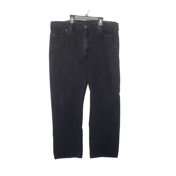 Levis 505 Jeans Mens Size 42X32 Black Straight Leg Denim - Picture 1 of 6